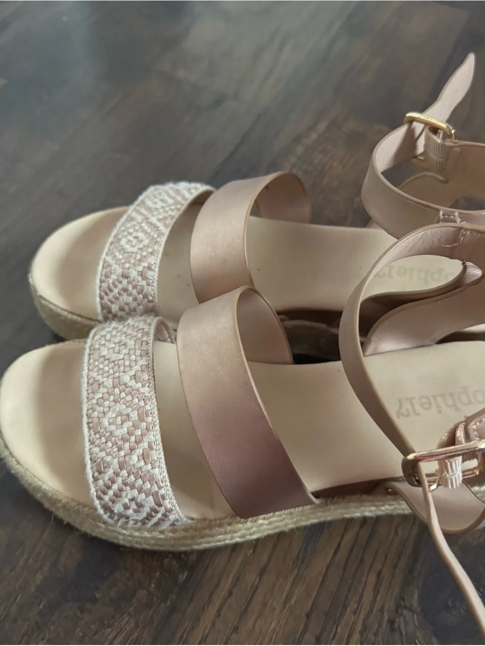 Beaded Ankle-Strap Sandals in Blush